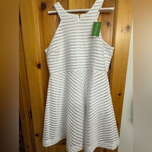 Brand new, never been wore resort white crochet stripe knit megyn